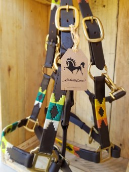 Lemon lime twist, leather Argentinian Polo halter 